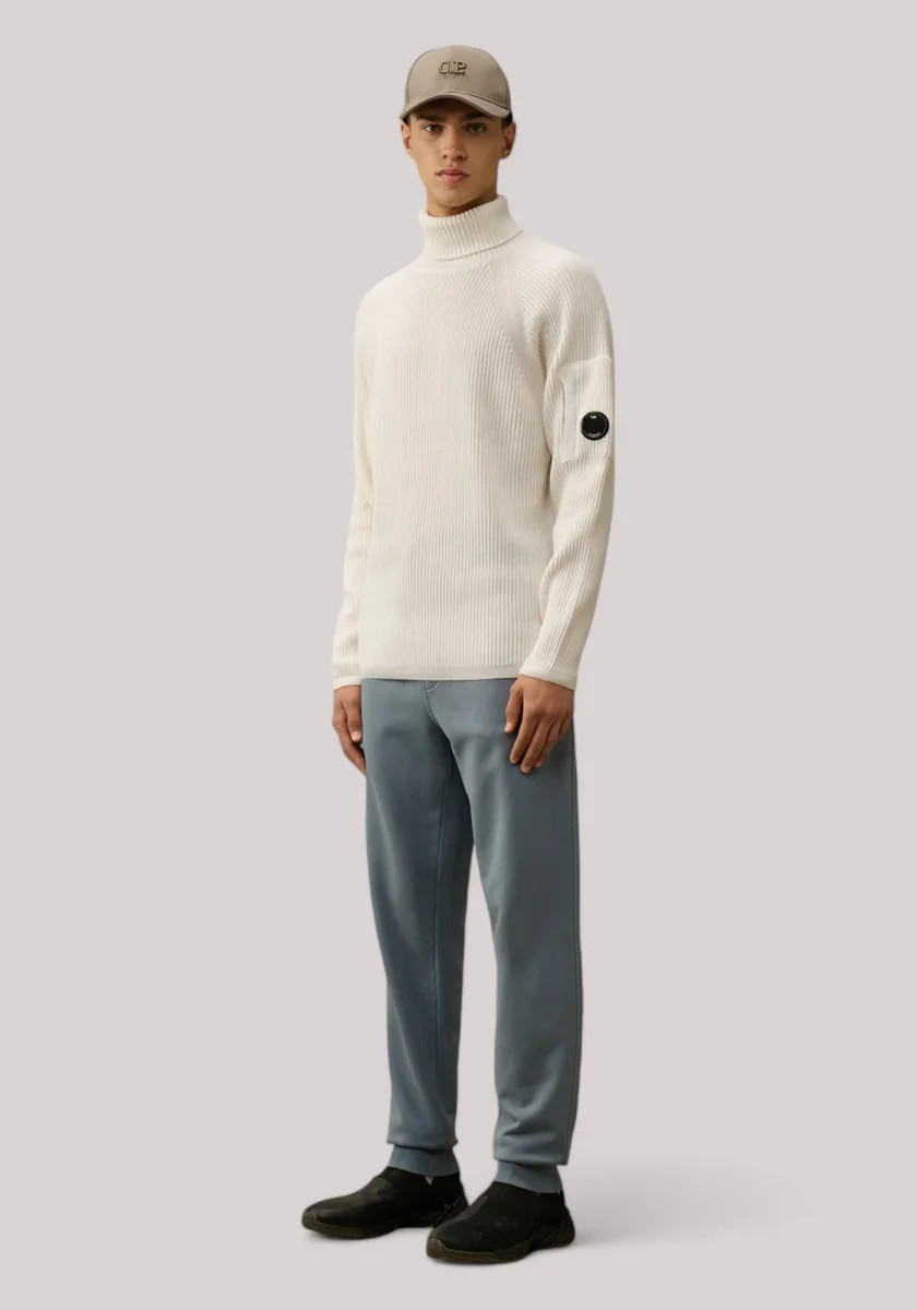 MAGLIA UOMO DOLCEVITA LAMBSWOOLL GAUZE WHITE - immagine 4