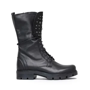 D-red Anfibio Alto Con Pietre Nero Donna