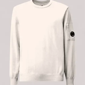 MAGLIA UOMO GIROCOLLO COTTON CREPE LENS KNIT GAUZE WHITE