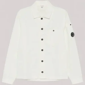 GIUBBINO UOMO OVERSHIRT MISTO LINO GAUZE WHITE