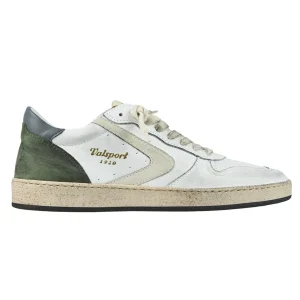 Valsport Scarpa Sneaker Davis Heritage in Nappa Bianco Verde Foresta Uomo