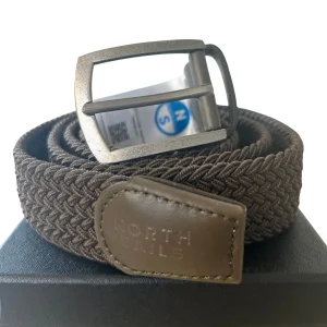 North Sails cintura belt stretch tessuto intrecciato logo taglia unica 623370 verde scuro in BOX