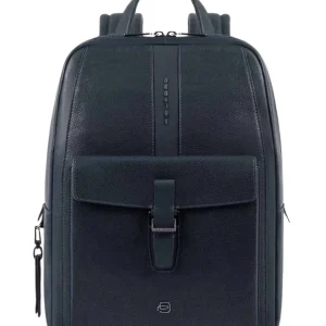Piquadro Zaino con Tasca Laptop In Pelle Blu Unisex