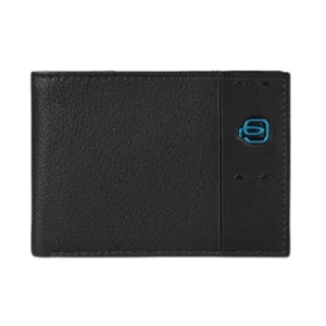 Piquadro Portafoglio in Pelle con Porta Monete Nero Uomo
