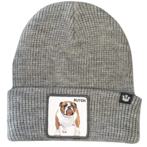 Goorin Bros. Cappello Beanie Hat Cuffia Con Patch Frontale E Logo Su Lato Grigio Unisex