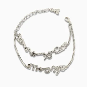 Patrizia Pepe Bracciale in Metallo Colore Argento e Cristallo Donna