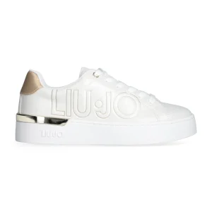 Liu Jo Scarpe Silvia 907 Sneakers bianco saffiano pelle Big Logo