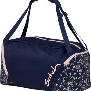 Satch Borsone da Palestra Bloomy Breeze Duffle 25 litri Blu Fiori Rosa