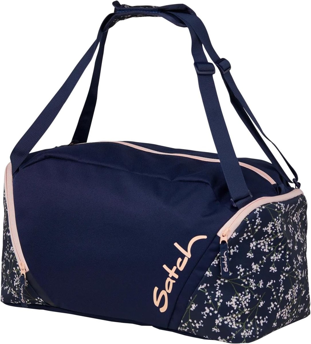 Satch Borsone da Palestra Bloomy Breeze Duffle 25 litri Blu Fiori Rosa