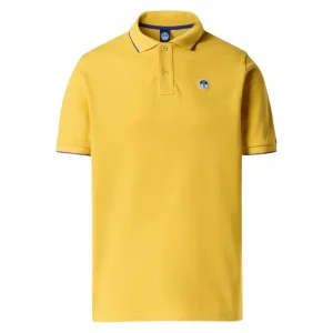 North Sails polo maglia maglietta colletto rigato con logo 692452 0611 gialla