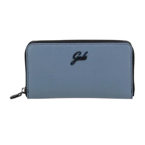 Gabs Portafoglio con portamonete e slot card con zip in Pelle Gmoney17 Bull Black Blu Ardesia