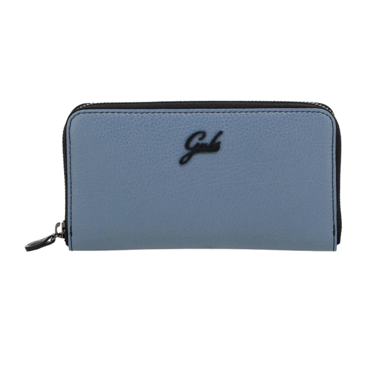 Gabs Portafoglio con portamonete e slot card con zip in Pelle Gmoney17 Bull Black Blu Ardesia
