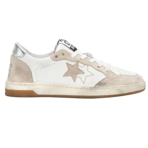 2Star Scarpe Sneakers Made in Italy artigianali Week Star Pelle Bianco Beige