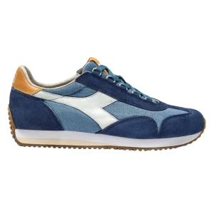 Diadora Heritage Sneaker Equipe Canvas Sw Evo in Misto Pelle Blu Gabbia Unisex