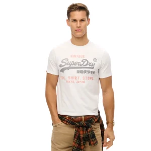 Superdry T-shirt VL HERITAGE RELAXED TEE Uomo Logo cotone manica corta bianco