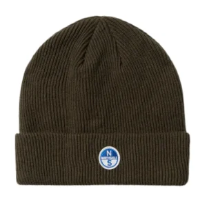 North Sails Cuffia berretta beanie hat costa inglese ricamo patch 623287 verde scuro 0440