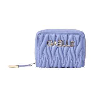 Gaelle Portafoglio MINI ZIP AROUND PLISSE' CON LOGO lilla
