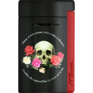S.t.dupont accendino MINI JET 'memento Mori' Nero Limited Edition 010894