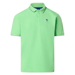 North Sails polo maglia maglietta colletto rigato con logo 692452 0425 verde