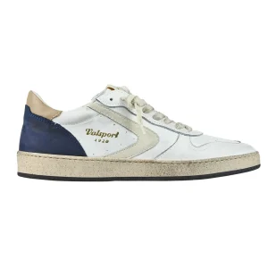 Valsport Scarpa Sneaker Davis Heritage in Nappa Bianco Blu Navy Uomo