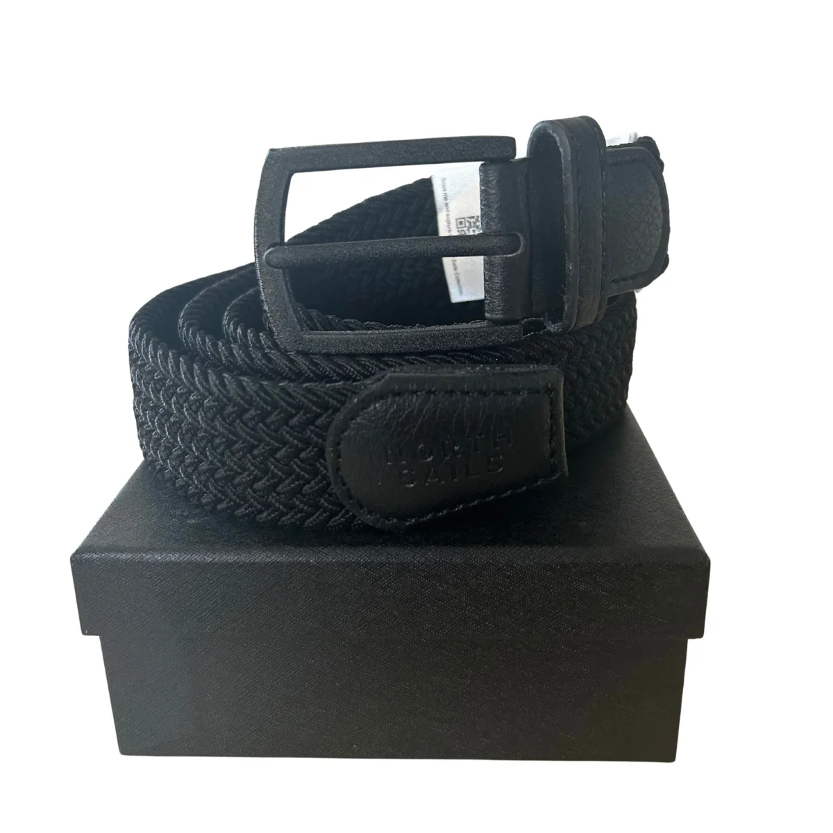 North Sails cintura belt stretch tessuto intrecciato logo taglia unica 623370 black nero in BOX