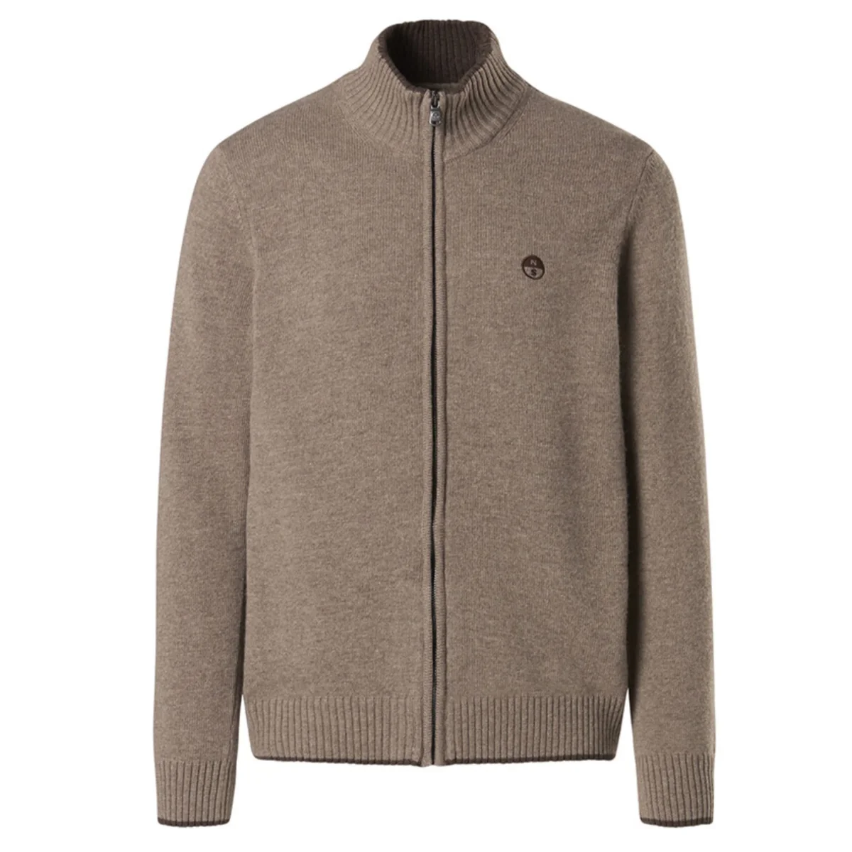North Sails maglione misto cashmere FULL ZIP manica lunga finezza 7 beige 699154