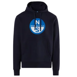 North Sails Felpa manica lunga girocollo Hoodie SWEATSHIRT Big Logo 691223 navy
