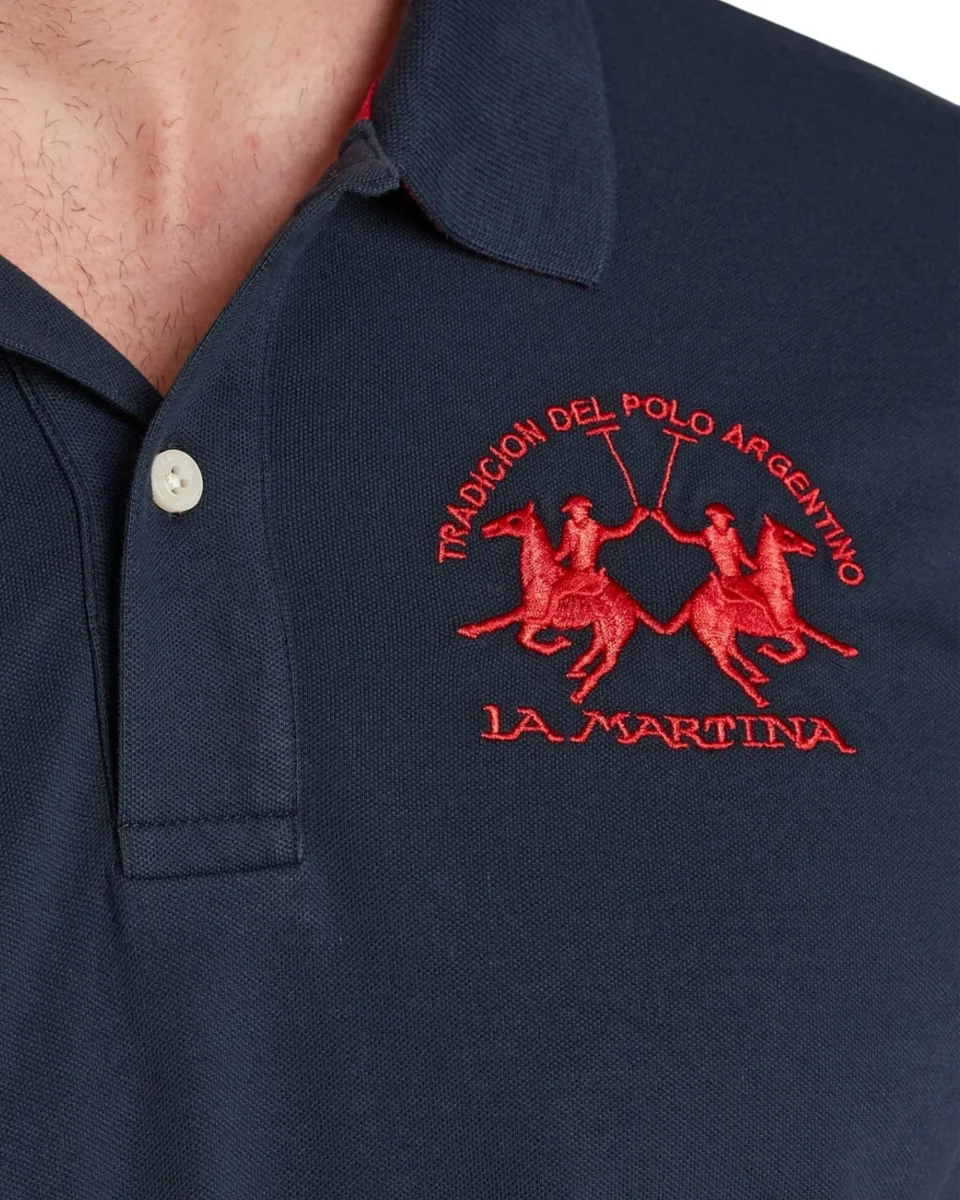 La Martina Polo Maniche Corte Cotone Blu - immagine 8