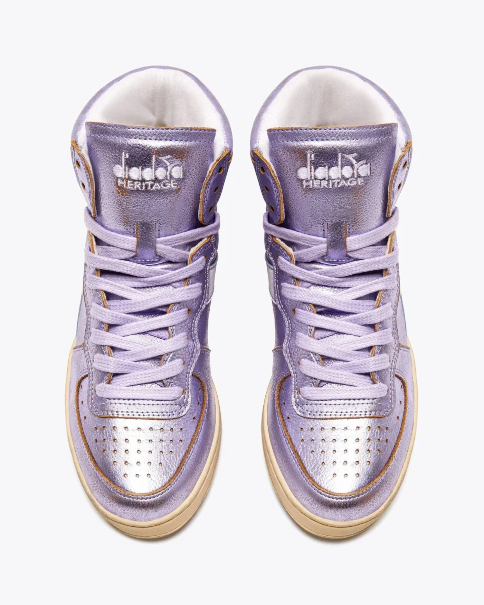 Diadora Heritage Sneaker MI Basket Pelle Laminata Viola - immagine 5