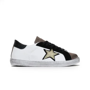 D-red Sneakers Bassa Con Lacci Bianco Donna