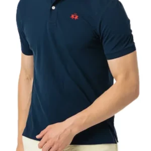 La Martina Polo Classica In Piquet Regular Fit Blu Uomo ccmp01