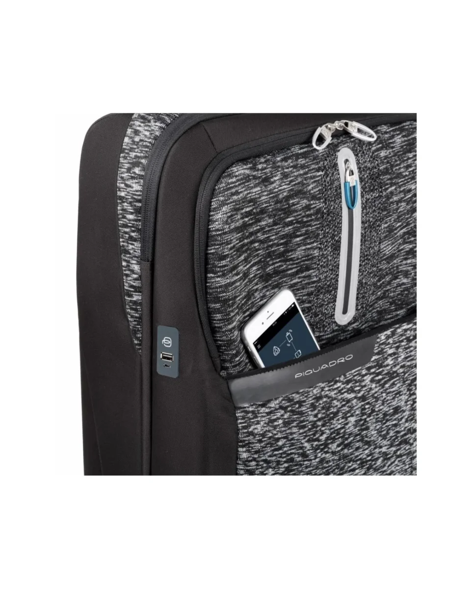 Piquadro Trolley Morbido 2 Ruote Con Power Bank Nero Uomo - immagine 3