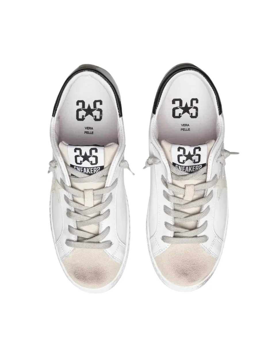 2Star Sneakers Low pelle Bianco/Nero 2SD2806 - immagine 3