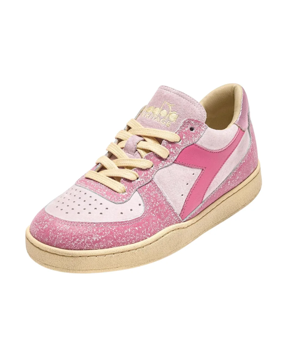 Diadora Heritage Sneakers MI Basket Low Pelle Rosa - immagine 3