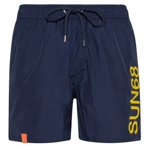 Sun68 Pantaloncini da Mare Macro Logo Blu