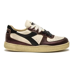 Diadora Heritage Sneaker MI Basket Low Metallic in Pelle Effetto Used Beige Leggero Unisex