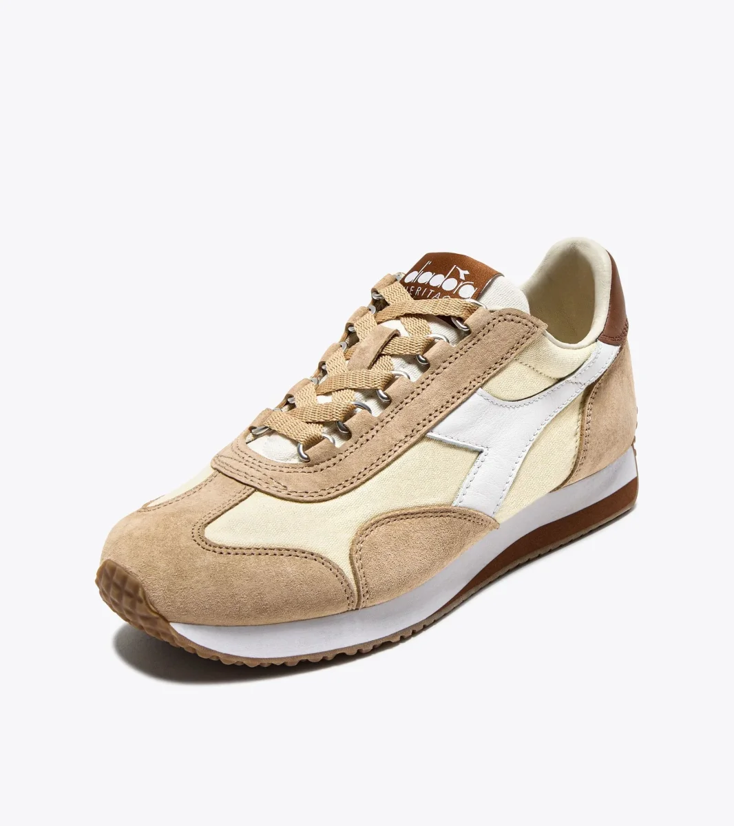 Diadora Heritage Sneaker Equipe Canvas Sw Evo in Misto Pelle Crema Nuvola Unisex - immagine 3