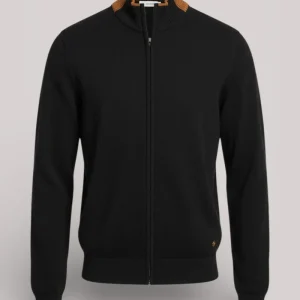 MAGLIA UOMO CON ZIP IN MISTO LANA NERO