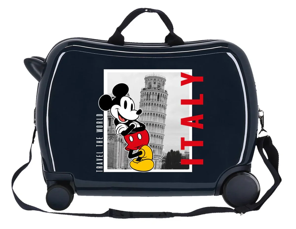 Disney Valigia Cavalcabile Per 4 Ruote Mickey Italy Blu Bambino - immagine 8