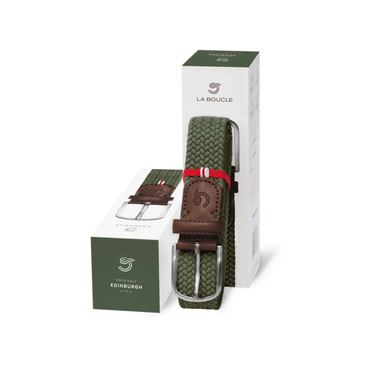 La Boucle cintura intrecciata con fibbia in metallo premium box regalo unisex Edinburgo verde - immagine 5