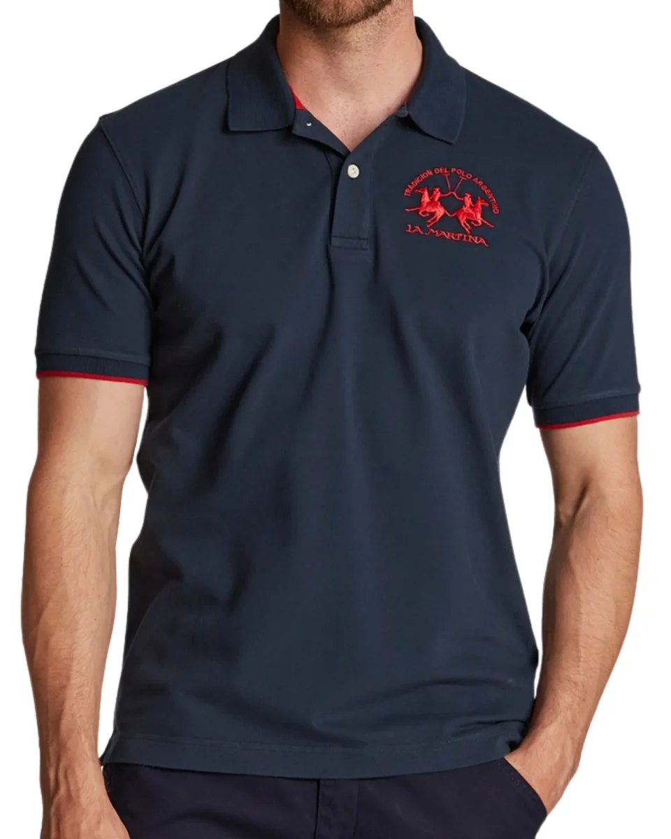 La Martina Polo Maniche Corte Cotone Blu - immagine 6