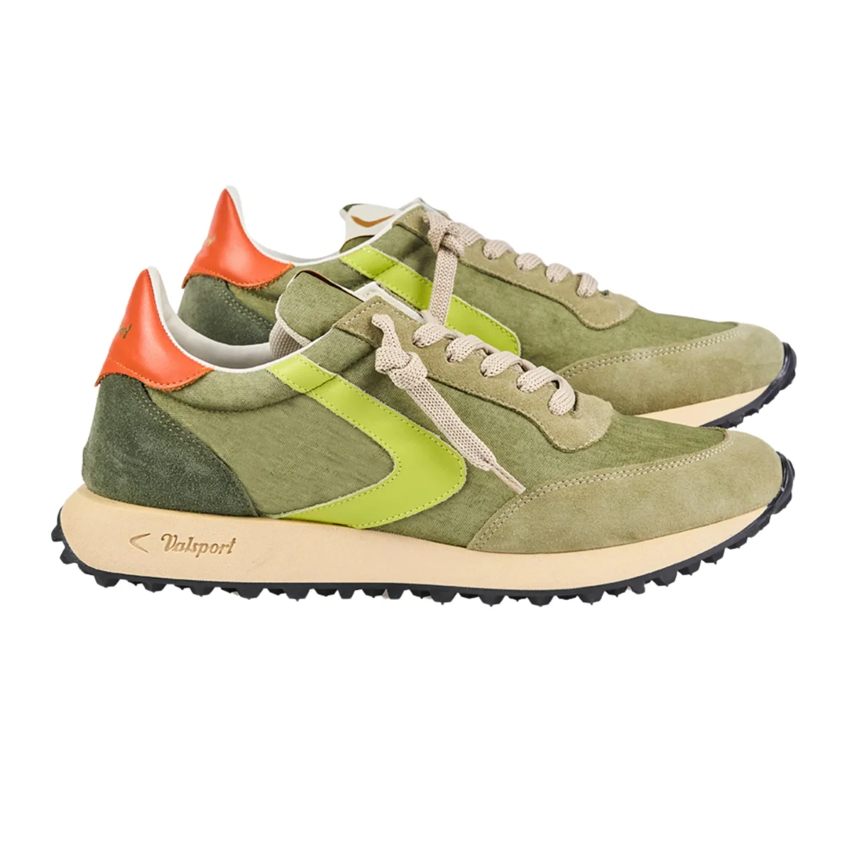 Valsport Scarpa Sneaker Casual Start Heritage Nylon Vintage Uomo Verde Militare - immagine 5