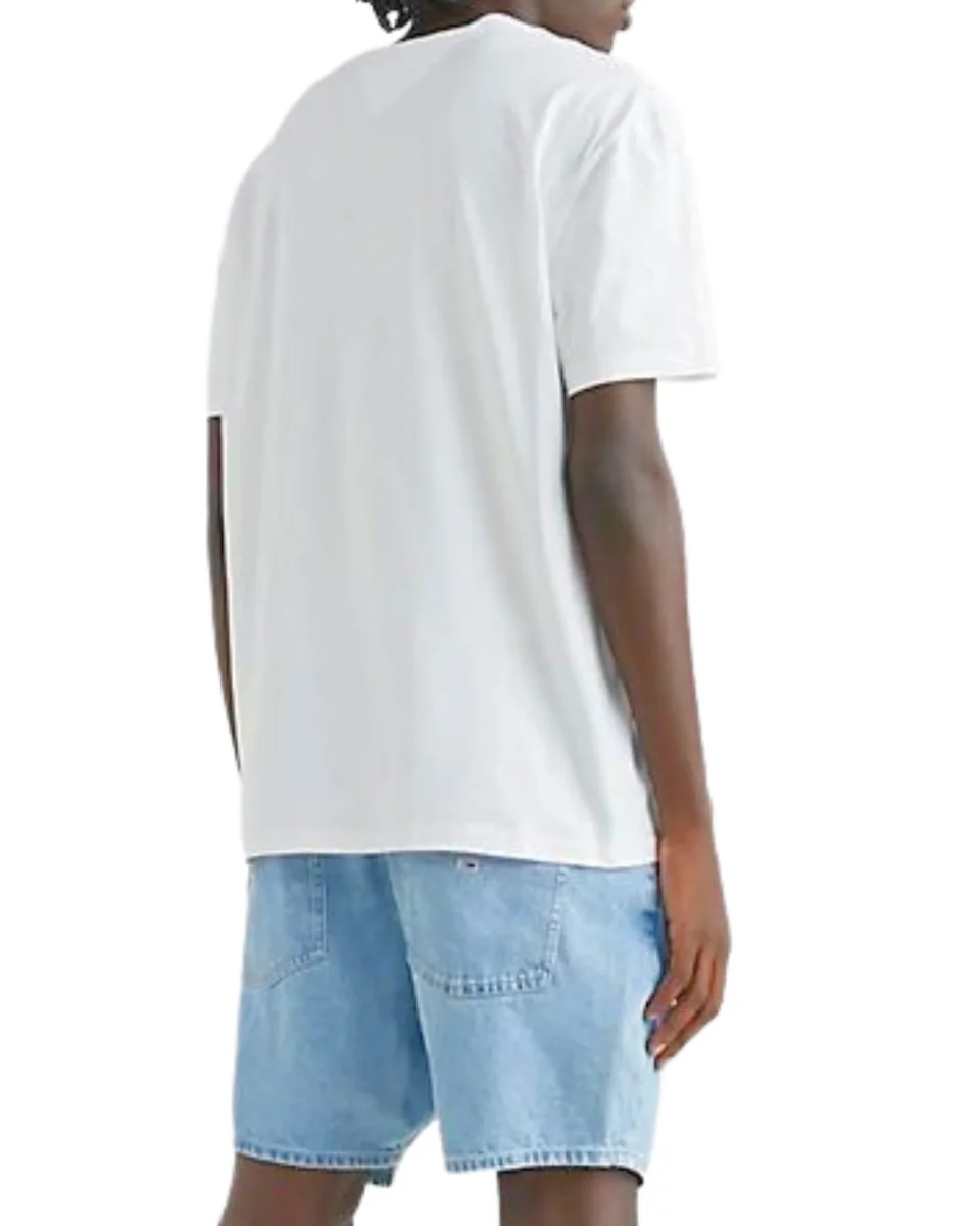 Tommy Jeans T-shirt Classic Fit con Grafica Pastello in Cotone Bianco - immagine 4