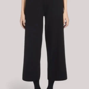 PANTALONE DONNA CROP IN VISCOSA CREPE NERO