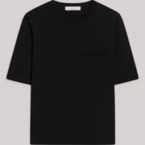 MAGLIA DONNA T-SHIRT IN FILATO DI VISCOSA CREPE NERO