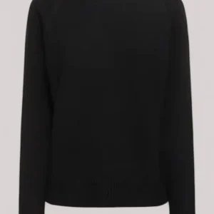 MAGLIA DONNA GIROCOLLO IN FILATO LANA NERO