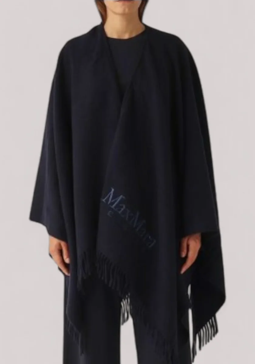 MANTELLA DONNA MISTO LANA BLU