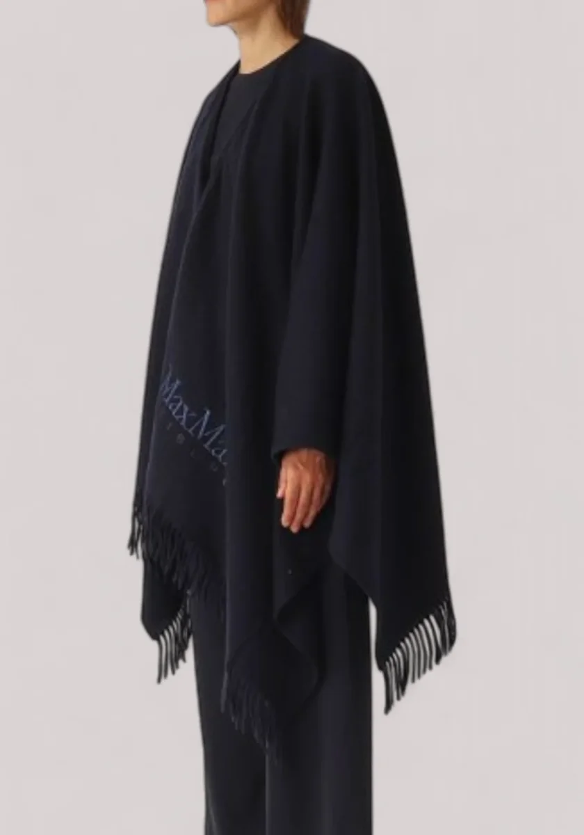 MANTELLA DONNA MISTO LANA BLU - immagine 3