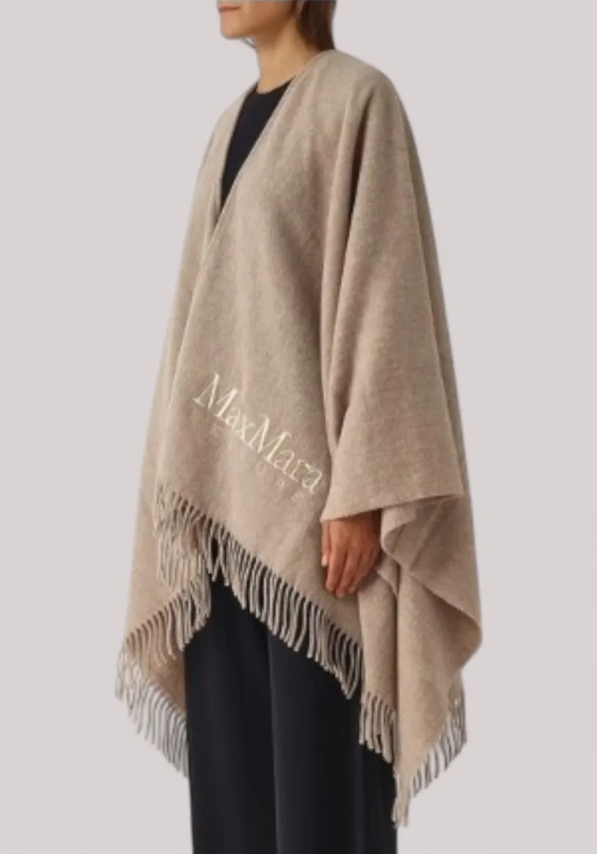MANTELLA DONNA MISTO LANA NOCCIOLA - immagine 3