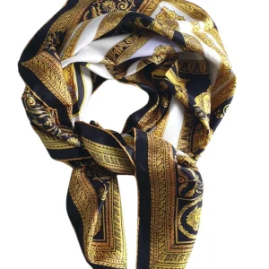 Versace Foulard Stola Pashmina Seta Nero